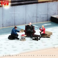 Painted Miniatures 1/64 Scale Barbecue Set Beauty Man Leisure Scene Female Male Figure Dolls Accessory Model For Car Decorate