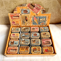 16/32 Retro Dessert Mini Tin Boxes with Lid Portable Candy Jewelry Case Gift Tin Can Storage Organizer Small Vintage Storage Box