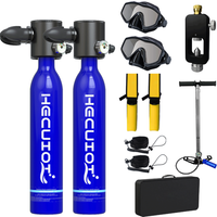 Mini Scuba Diving Tank Equipment 0.5L Outdoor Oxygen Scuba Tank Diving 5-10 Minutes Cylinder Snorkeling Set Hand Pump HECUIOI