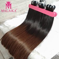 16A Double Drawn Raw Vietnamese Human Hair Bundles 1BT4 Ombre Silky Bone Straight Sew-in Hair Weaving Bundles for Black Women