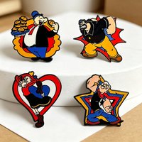 4pcs Enamel Pins Cartoon Girls Brooches Badges for Backpacks Jackets Hats Retro Collection Gifts Cosplay Accessories