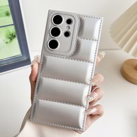 Down Jacket Liquid Silicone Phone Case For Samsung S25 S24 S26 Ultra S23 S22 S21 S26 Plus FE A56 A36 A16 Shockproof Bumper Cover