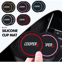 2pcs Silicone Car Water Cup Holder Coaster Anti Slip Pad Mat For MINI Cooper R55 R56 R60 R61 F54 F57 R57