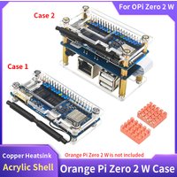Orange Pi Zero 2 W Acrylic Case Transparent Shell Protective Box Optional Copper Heatsink for Single Board Computer OPi Zero 2W