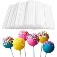 50/100Pcs Chocolate White Acrylic Lollipop Stick Great Reusable Candy Dessert Bakeware Kitchen Dining Bar Home Garden
