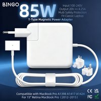 85W T-Type Magnetic Laptop Charger Power Adapter A1398 A1417 A1424 CE FCC RoHS UKCA Certified