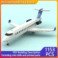 CRJ-700 Regional Jet Aircraft Model MOC Building Bricks War Equipment Modular Technology Gift Holiday Assemble Children Toy Suit