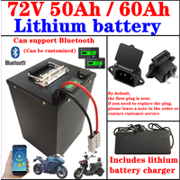 li ion 72v 50Ah 60Ah lithium ion battery with bluetooth APP BMS for 3000W 5000w scooter bike motorcycle + 10A charger