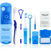 8-teiliges orthodontisches Zahnpflege-Bürstenset zur Zahnreinigung mit Interdentalbürste, Zahnseide, Ortho-Wachs und Reise-Kit