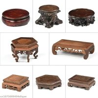 Vintage Wooden Carved Flower Pot And Vase Display Base Mini Sculpture Handicraft Display Stand Garden Plant Fish Tank Stand