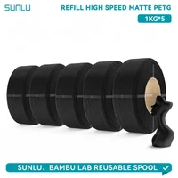 SUNLU Nachfüllbares Mattes PETG-Filament 1,75mm Hohe Zähigkeit 600mm/s Hochgeschwindigkeits-Mattes PETG 3D-Drucker-Filament für Wiederverwendbare Spulen 5KG