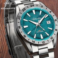 ADDIESDIVE Luxury GMT Quartz Watch AD2548 Swiss Ronda 515-24H Dual Time 200M Waterproof Sapphire Stainless Steel Luminous Watch
