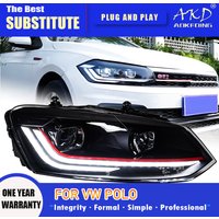 AKD Kopf Lampe für VW POLO LED Scheinwerfer 2009-2022 Scheinwerfer POLO DRL Blinker Fernlicht Angel Eye Projektor objektiv
