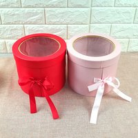 1Pc Double Layers Flower Gift Boxes Round Shape Floral Box Flower Gift Packaging Storage Box Florist Bouquet Wrapping Supplies