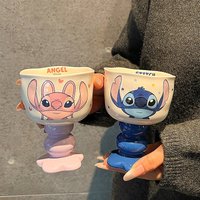 Stitch Ceramic Mug Tall Design Couple Cup Set Creative Birthday Gift Household Drinking Cup