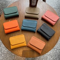 Genuine Leather Wallet Women's Purse 2025 New Folding Simple Small Money Ladies Bag Multi-functional Coin Bag Female ultra new