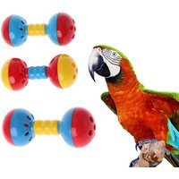 Bird Colorful Plastics Interactive Dual Balls Parrot Toy for African Greys Cockatoo Small Medium Parrots Y5GB