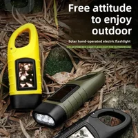 Portable Lightweight Solar Hand Crank Flashlight - 3-in-1 Emergency LED Light with Camping Power Bank Outdoor Survival Gear
