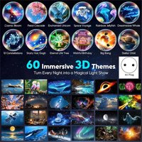 ABZJ 3D Galaxy Projector with 60 Immersive Themes,HD Immersive Star Projector with Bluetooth Speaker & Timer,Eu Plug