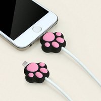 Cartoon Cat Paw Cable Protector Cute Rabbit Data Line Cord Organizer For iPhone USB Charging Protective Cover Winder