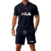 Summer men's suit T-shirt top - two-piece set, including shorts, with a slim fit design, for daily casual wear style