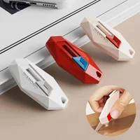 1pc Multifunctional Mini Unpacking Tool Automatic Rebound Portable Sawtooth Packaging Unpacking Device Mini Cutter Letter Opener
