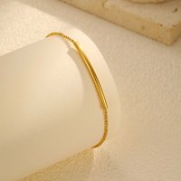 Cut-faced Round Bent Pipe Bracelet for Women,Gold Color Stainless Steel Minimalist Bracelets,Fashion Jewelry Gifts
