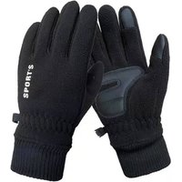 AliExpress NONE Winter Fleece Gloves for Cycling Warm Touch-Screen Windproof Gloves Thick Running Women Men Couple Anti-Slip Hiking Gloves