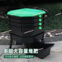 Worm Composter Bin for Kitchen Waste Recycling, Outdoor Large Capacity Vermicomposting Box for Organic Soil & Fertilizer