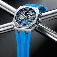 AOCASDIY High-end Brand Fashion AtmosPhere Trend Square Multi-Functional Non-Mechanical Men's Quartz Waterproof Watch