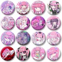 Y2K Cartoon Figure Menhera Chan Soft Button Pins Kawaii Anime Tinplate Snap-in Brooch Badge Backpack Accessories Jewelry Gift