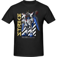 2026 Summer Mobile Suit Gundam SEED ZGMF/A-262B Assault Freedom Gundam Two Style Printed Cotton Loose T-shirt