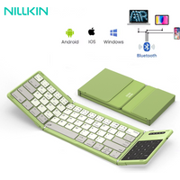 NILLKIN Mini Foldable Wireless Bluetooth Keyboard Rechargeable Folding Portable Keyboards With Touchpad for Windows iOS Android