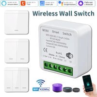 Tuya WiFi Smart Switch Module 16A DIY Relay Receiver RF433Mhz 1/2/3 Gang Wall Panel Switch Alexa Google Home Alice Voice Control