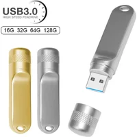 Microphone USB 3.0 Flash Drives 128GB Mini Metal Memory Stick 64GB Golden Pen Drive 32GB Creative Gift Silver Pendrive 8G