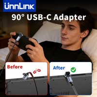 Unnlink 90° USB4 Adapter for Steam Deck & Switch, 240W PD 40Gbps 8K@60Hz Right Angle USB-C Extender, Thunderbolt Compatible
