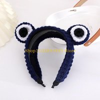 49MC Big Eyes Headband Knitted for Frog Headbands for Halloween Party Wear Birthday Headpiece Party Supplies Photo Props