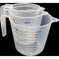 3Pc Measuring Cup Plastic Graduated Large Capacity Scale Laboratory Beaker Clear with Lid Transparent Mixing Cup Kitchen Baking