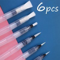 6/12/18Pcs Watercolor Brush Set With White Nylon Hair And Water Storage Function, Art Painting Tool Kit