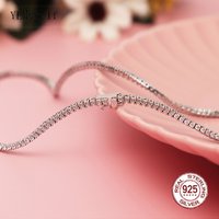 YLMyself 925 Sterling Silver Tennis Chain Necklace 2mm CZ Choker 41cm Eternity Wedding Engagement Fine Jewelry