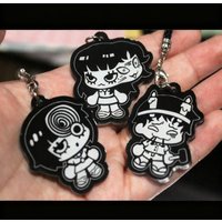 Y2K Gothic Black White Dark Style Anime Double-Sided Acrylic Phone Charm | Vivid Art Design | Unique Alternative Accessory