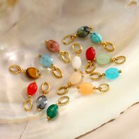 CARLIDANA Beautiful Handmade Colorful Natural Stone With Stainless Steel Gold Plated Bead Pendant Accessory DIY Necklace