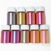 10g/Jar Mirror Chameleon Pigment Pearlescent Epoxy Resin Glitter Magic Discolored Powder Resin Colorant Jewelry Making Dye Tools