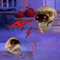 Halloween Prop Spooky Decoration Motion Sensor Halloween Decor Skull Heads Halloween Decorations Scary Sound Spooky Decoration