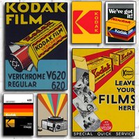 Retro Fashion K-Kodak Poster Modern PP Paper Wall Art Sticker Minimalist Decorative For Bar Home Wall Decor Gift