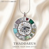 Magische Glückssymbole Amulett-Halskette, neuer edler Schmuck Europa 925er Sterlingsilber Türkis Geschenk für Frauen