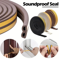 Weatherproof Door Window Seal Strip Self-Adhesive D Type Doors Window Gasket Soundproof Foam Weatherstrip Sealed Collision Strip
