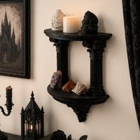 Cross-Border Dark Gothic Roman Column Carved Double-Layer Wall Shelf for Retro Home Wall Decoration
