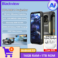 Blackview XPLORE 2 Projector 5G Rugged Phone 6.73" 3.2K 120Hz Display 50MP Dimensity 8300 5G 20000mAh 120W Charging Android 15