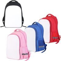Sublimation Blank Black Double layered Student Backpack With Fluorescent Protective Strip for Heat Transfer Print